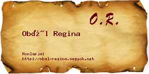 Obál Regina névjegykártya